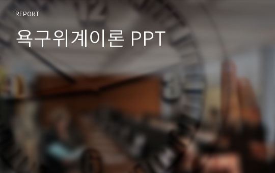 욕구위계이론 PPT