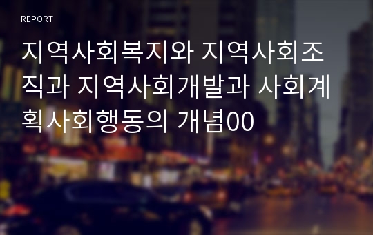 지역사회복지와 지역사회조직과 지역사회개발과 사회계획사회행동의 개념00