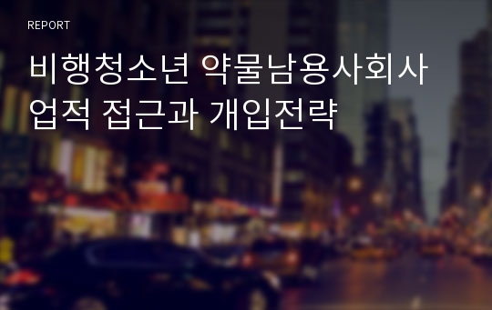 비행청소년 약물남용사회사업적 접근과 개입전략