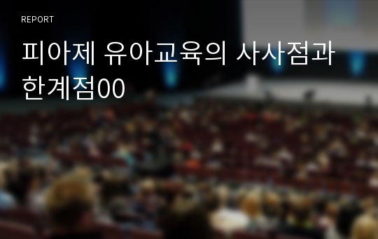 피아제 유아교육의 사사점과 한계점00