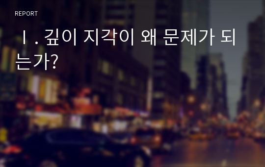 Ⅰ. 깊이 지각이 왜 문제가 되는가?