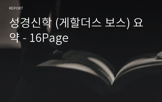 성경신학 (게할더스 보스) 요약 - 16Page