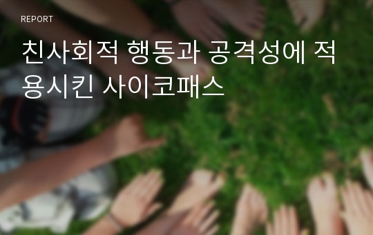 친사회적 행동과 공격성에 적용시킨 사이코패스