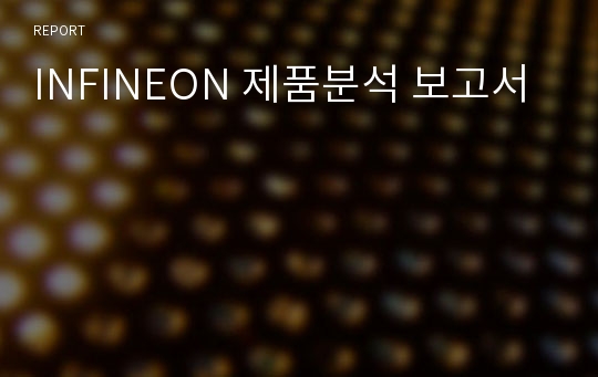 INFINEON 제품분석 보고서