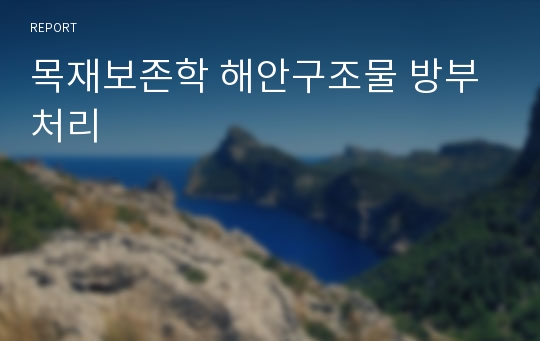 목재보존학 해안구조물 방부처리