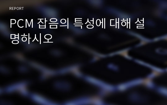 PCM 잡음의 특성에 대해 설명하시오