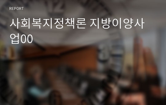 사회복지정책론 지방이양사업00