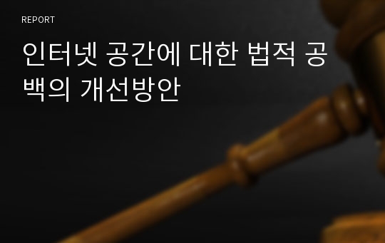 인터넷 공간에 대한 법적 공백의 개선방안