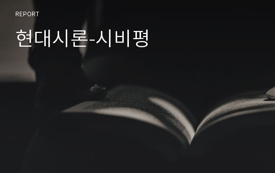 현대시론-시비평