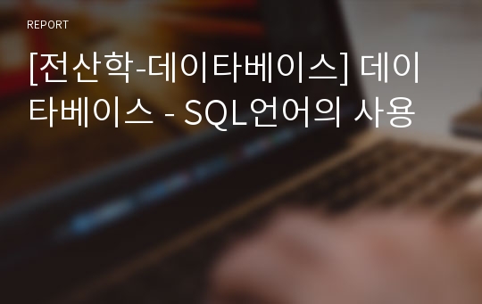 [전산학-데이타베이스] 데이타베이스 - SQL언어의 사용