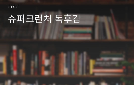 슈퍼크런처 독후감