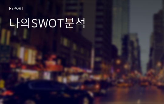 나의SWOT분석