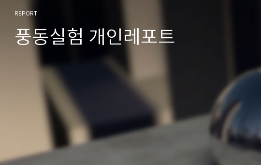 풍동실험 개인레포트