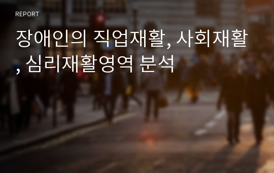 장애인의 직업재활, 사회재활, 심리재활영역 분석