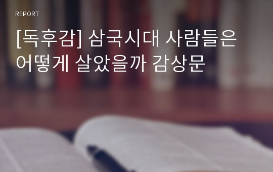 [독후감] 삼국시대 사람들은 어떻게 살았을까 감상문