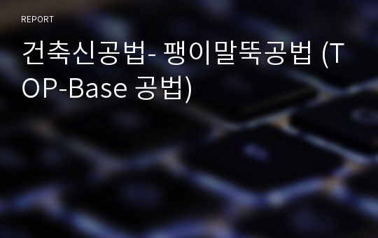 건축신공법- 팽이말뚝공법 (TOP-Base 공법)