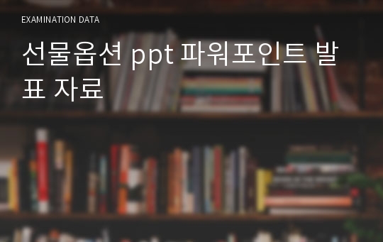 선물옵션 ppt 파워포인트 발표 자료