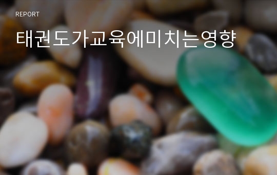 태권도가교육에미치는영향