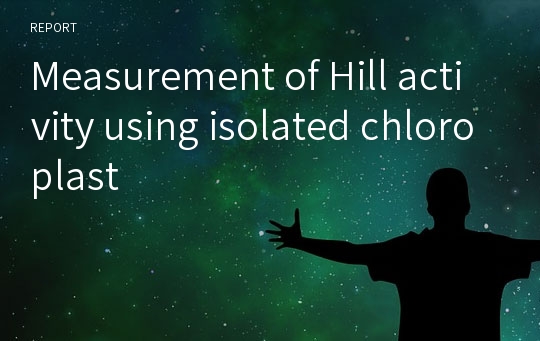 Measurement of Hill activity using isolated chloroplast