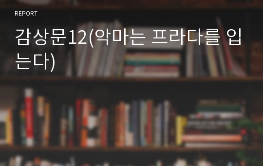 감상문12(악마는 프라다를 입는다)