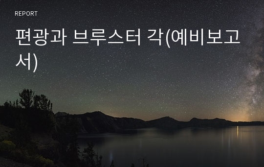 편광과 브루스터 각(예비보고서)