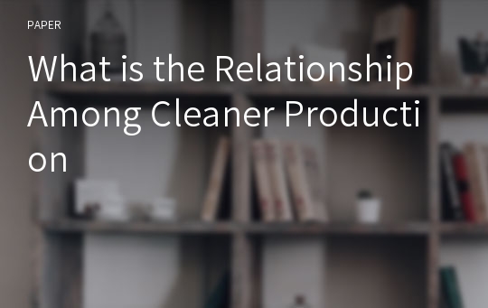 What is the Relationship Among Cleaner Production