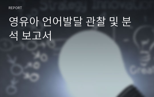 영유아 언어발달 관찰 및 분석 보고서