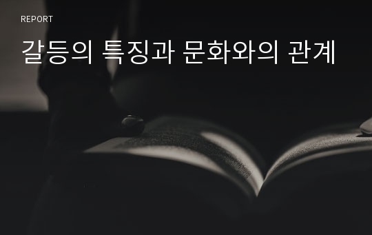 갈등의 특징과 문화와의 관계