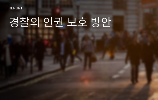 경찰의 인권 보호 방안