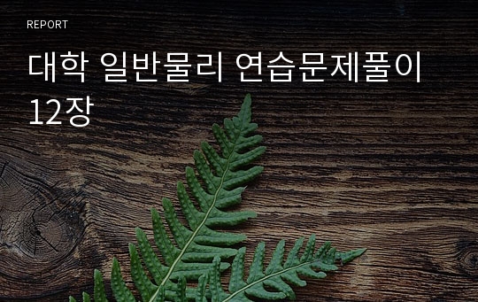 대학 일반물리 연습문제풀이 12장