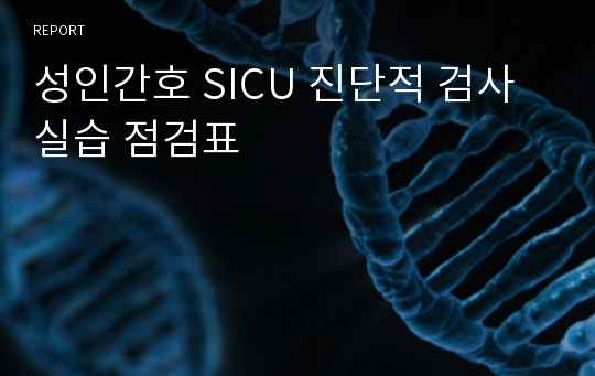 성인간호 SICU 진단적 검사 실습 점검표