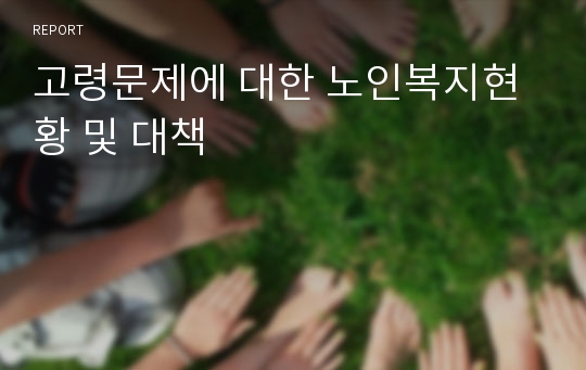 고령문제에 대한 노인복지현황 및 대책