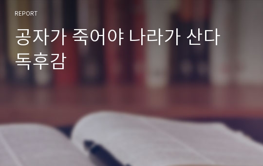 공자가 죽어야 나라가 산다 독후감