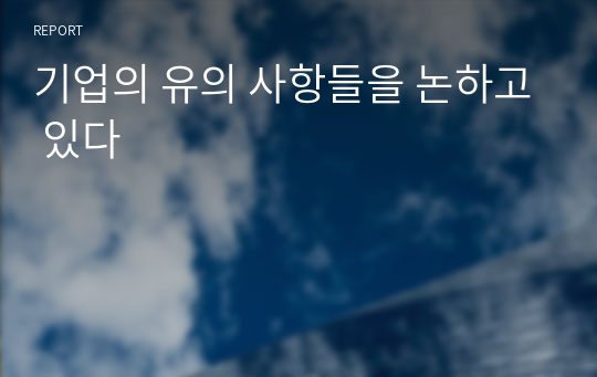 기업의 유의 사항들을 논하고 있다