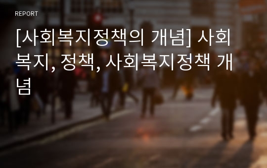 [사회복지정책의 개념] 사회복지, 정책, 사회복지정책 개념