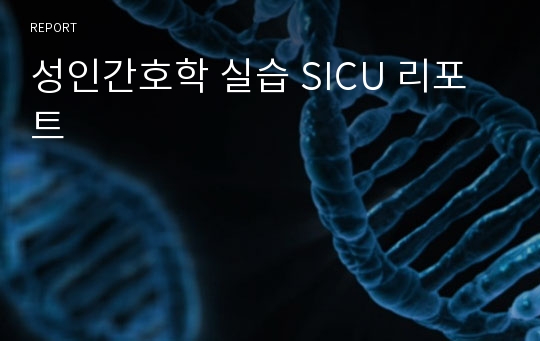 성인간호학 실습 SICU 리포트