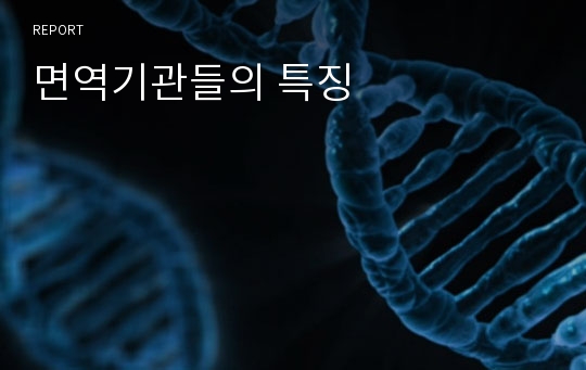 면역기관들의 특징