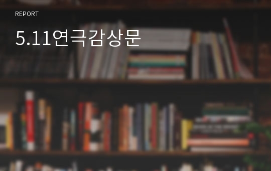 5.11연극감상문