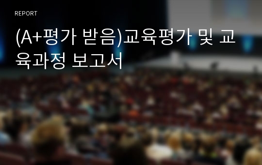 (A+평가 받음)교육평가 및 교육과정 보고서