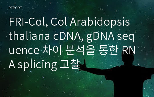 FRI-Col, Col Arabidopsis thaliana cDNA, gDNA sequence 차이 분석을 통한 RNA splicing 고찰