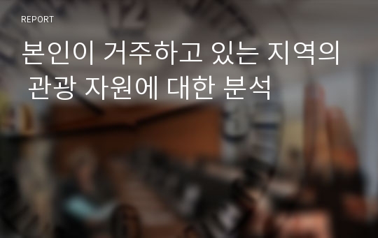 본인이 거주하고 있는 지역의 관광 자원에 대한 분석