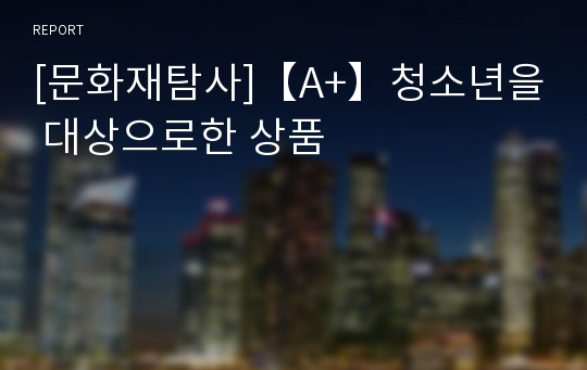 [문화재탐사]【A+】청소년을 대상으로한 상품