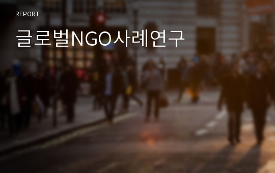 글로벌NGO사례연구