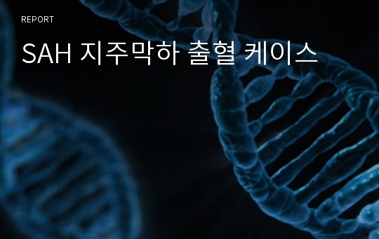 SAH 지주막하 출혈 케이스