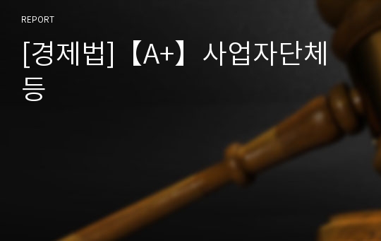 [경제법]【A+】사업자단체 등