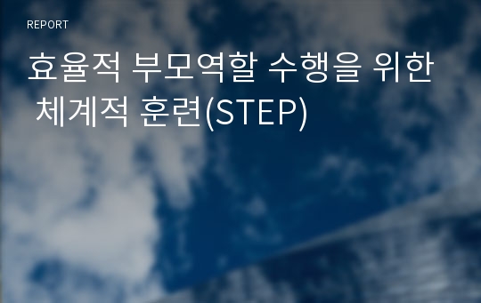 효율적 부모역할 수행을 위한 체계적 훈련(STEP)