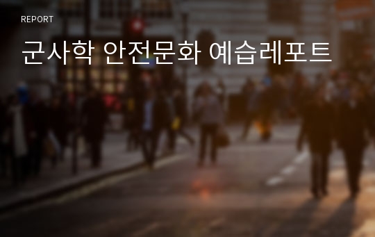 군사학 안전문화 예습레포트