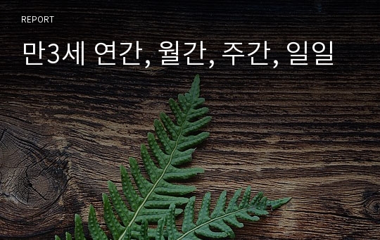 만3세 연간, 월간, 주간, 일일