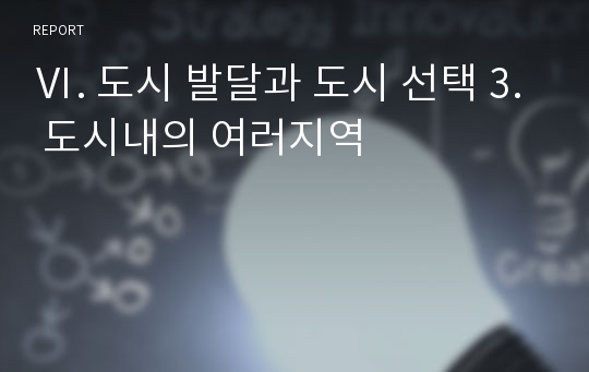 Ⅵ. 도시 발달과 도시 선택 3. 도시내의 여러지역