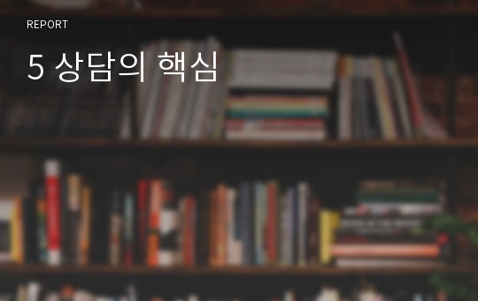 5 상담의 핵심